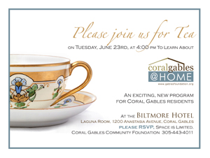 Tea at the Biltmore Hotel for CoralGables@HOME