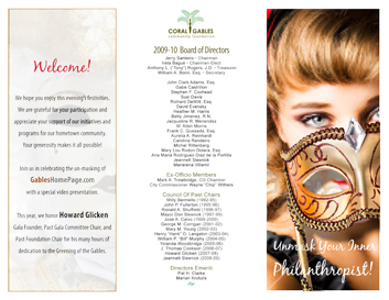 Coral Gables Community Foundation Masquerade Ball event-specific brochure side 1 of 2