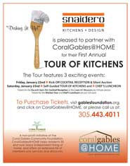 11x14 Promotional sign for CoralGables@HOME 2009 Kitchen Tour featuring Snaidero as sponsor