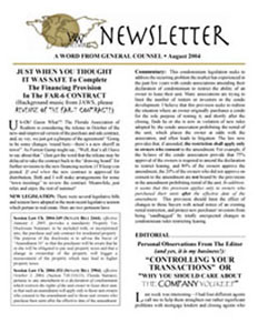 Wayne's World Newsletter August 2004