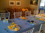 Blue and Yellow Rubber Duckie Baby Shower Table Setting